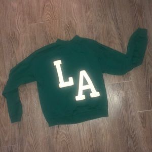 Vintage green high neck LA crewneck sweatshirt